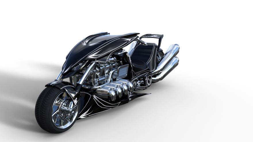 重型摩托C4D模型 Cinema 4D – Shockwave Motorcycle
