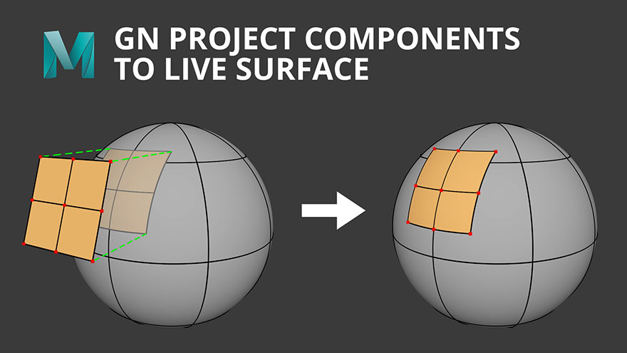 Maya多边形投射插件 GN Project Components To Live Surface