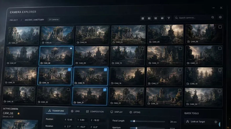 3ds Max 摄像机略缩图插件 Cam Explorer for 3ds Max 2027