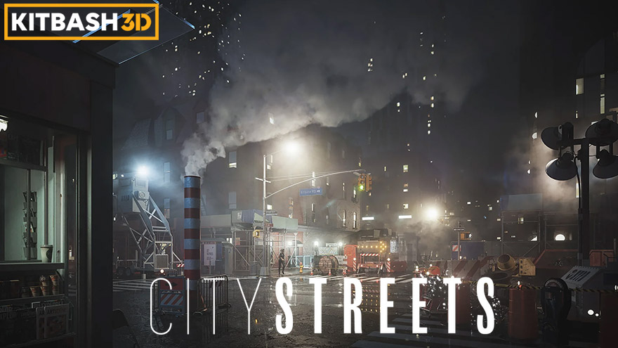 真实现代城市生活街道场景建筑景观 KitBash3D – City Streets