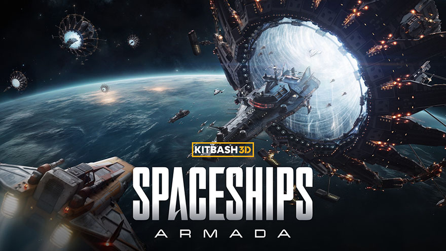 科幻宇宙飞船星际舰队高质量3D模型 KitBash3D – Spaceships Armada
