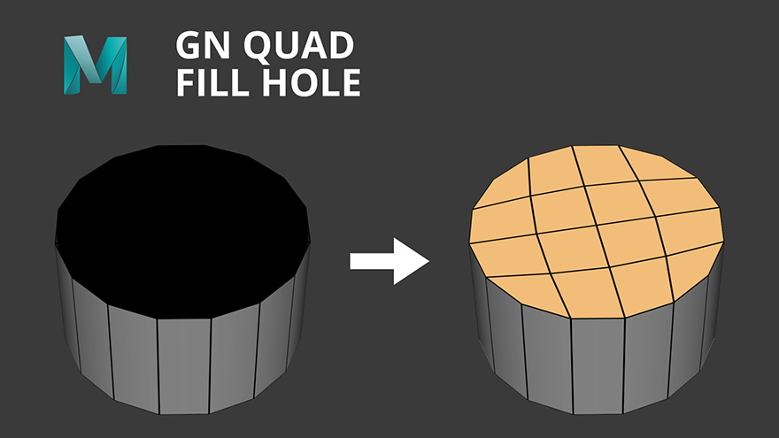 Maya多边形封孔插件 Artstation – GN Quad Fill Hole For Maya