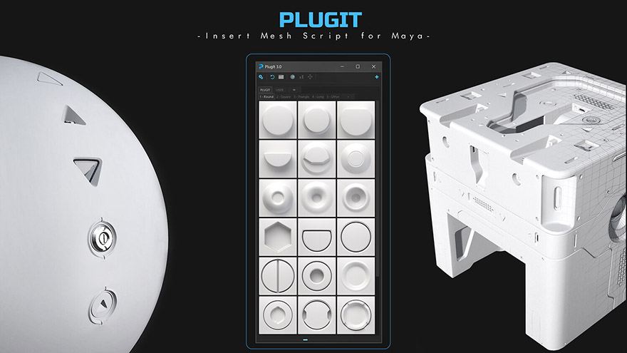 Maya硬面建模添加细节插件 PlugIt For Maya