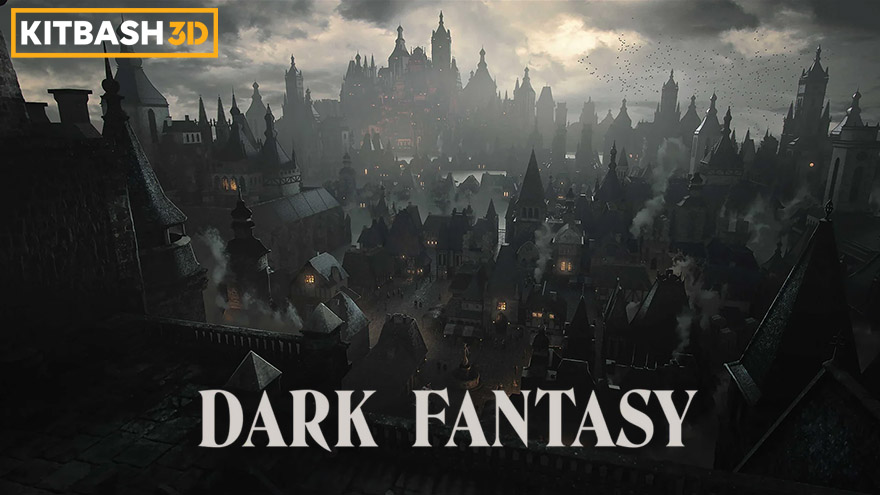 哥特式黑暗城堡建筑景观 KitBash3D – Dark Fantasy