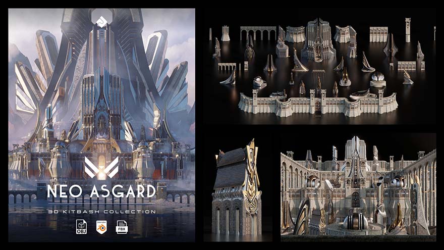 新阿斯加德北欧神话奇幻建筑环境场景 AssetSmash - Neo Asgard